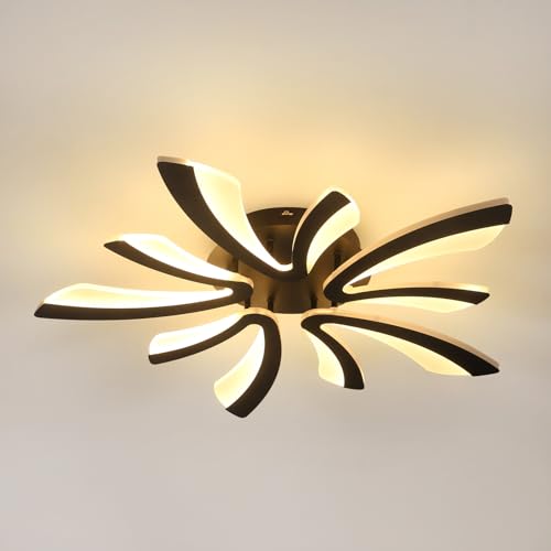 GOECO V-förmige Deckenleuchte, Acryl, Farbe Schwarz, 5 Köpfe, warmweißes Licht, 50 W, 220 V_voghion.com